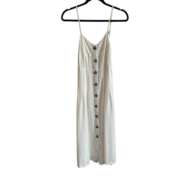 Karen Millen White Button Down Midi Tank Dress, Size 2 - Picture 1 of 7